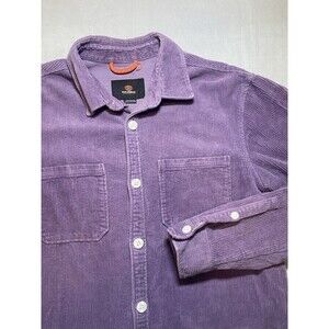 Pull&Bear Purple Corduroy Button Up Shirt Jacket Men’s Large Cotton Thick Heavy